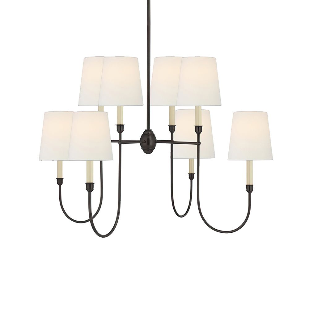 Vendome Chandelier | Brass & Fabric | 4-Lights or 8-Lights Options