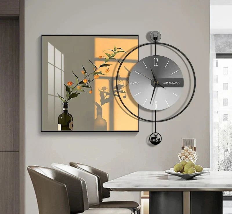Horloge Murale Moderne | Métal et Verre | 30cm