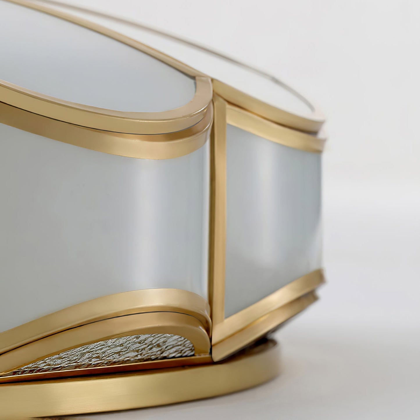 Flush Ceiling Light | Brass & White Glass | 3-8 Bulbs