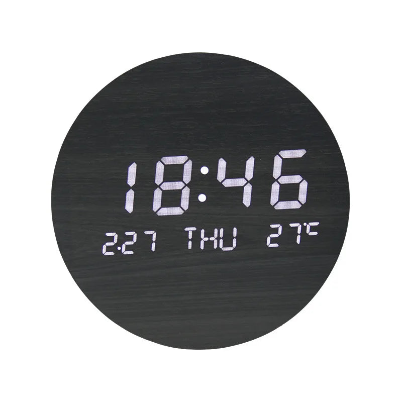 BoisTempo - Horloge de Bureau | Bois Massif | LED, Alarme