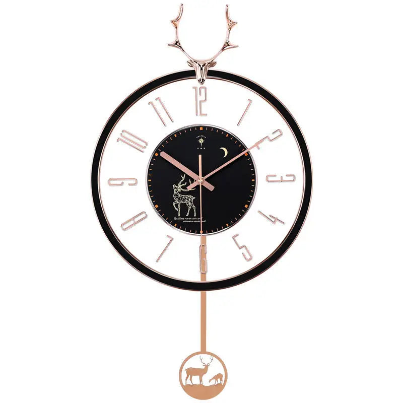 Horloge Murale | Silencieuse | Design Cerf Nordique