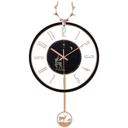Horloge Murale | Silencieuse | Design Cerf Nordique