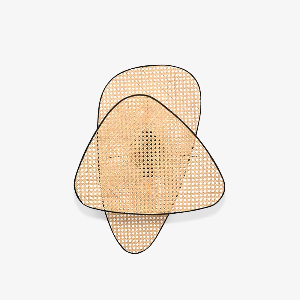 Screen Cannage Wall Sconce | Natural Bamboo & Metal | Set of 2