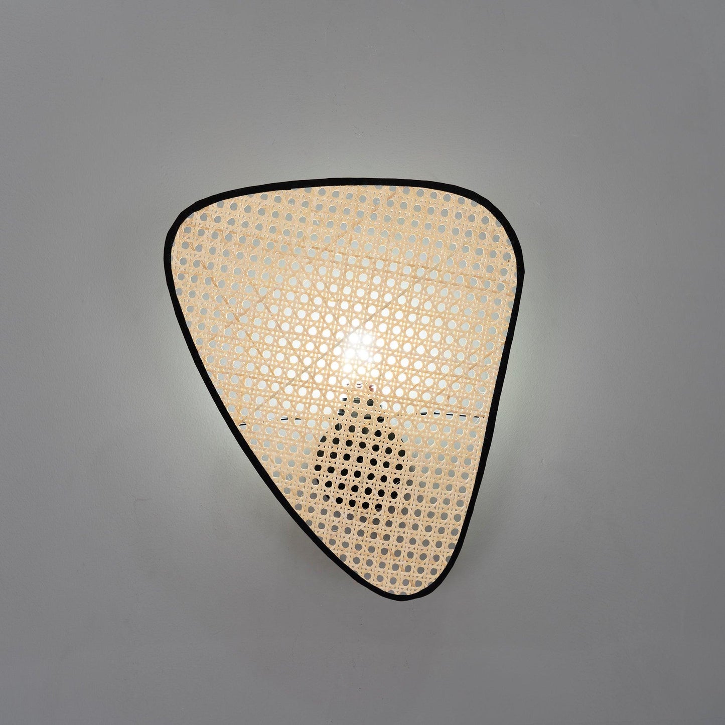 Screen Cannage Wall Sconce | Natural Bamboo & Metal | Set of 2