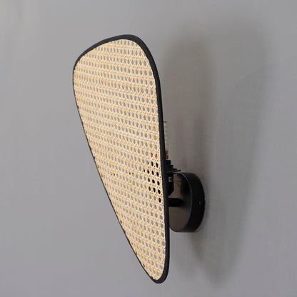 Screen Cannage Wall Sconce | Natural Bamboo & Metal | Set of 2