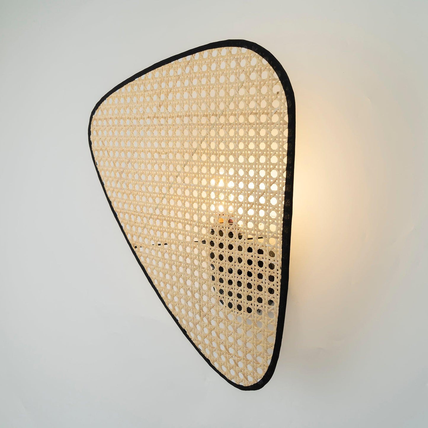 Screen Cannage Wall Sconce | Natural Bamboo & Metal | Set of 2