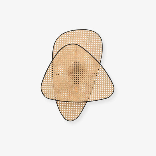 Screen Cannage Wall Sconce | Natural Bamboo & Metal | Set of 2