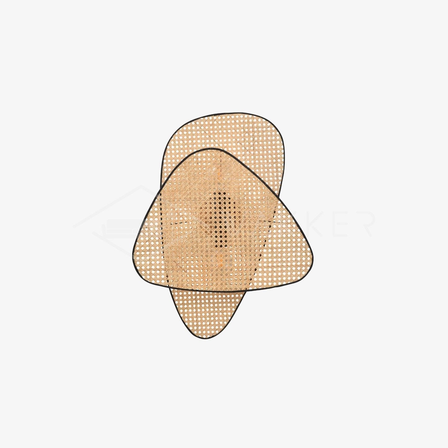 Screen Cannage Wall Sconce | Natural Bamboo & Metal | Set of 2
