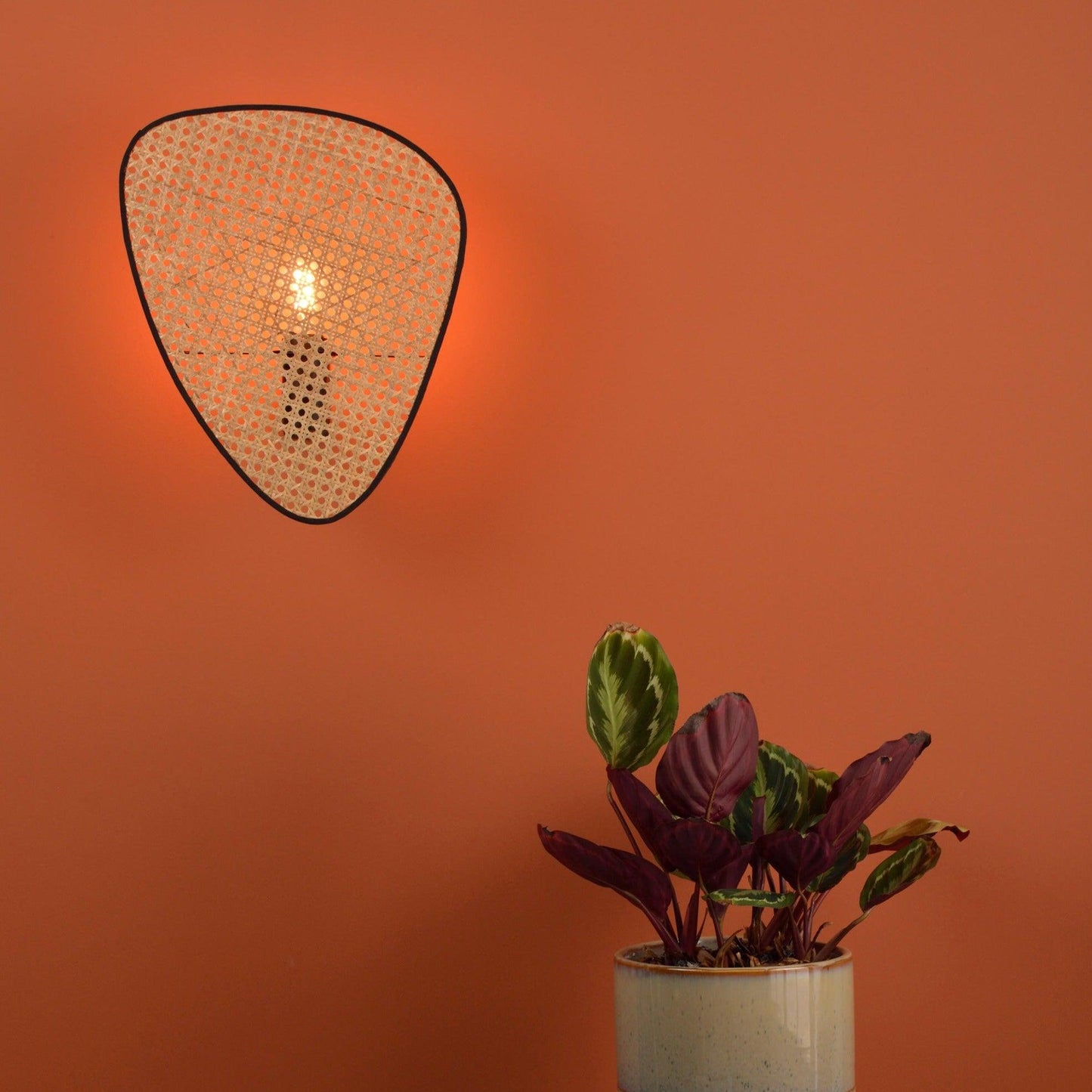 Screen Cannage Wall Sconce | Natural Bamboo & Metal | Set of 2