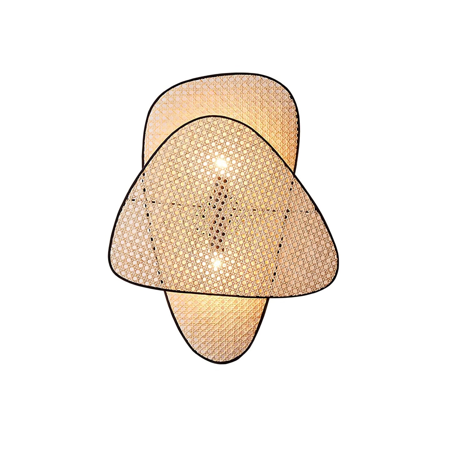 Screen Cannage Wall Sconce | Natural Bamboo & Metal | Set of 2