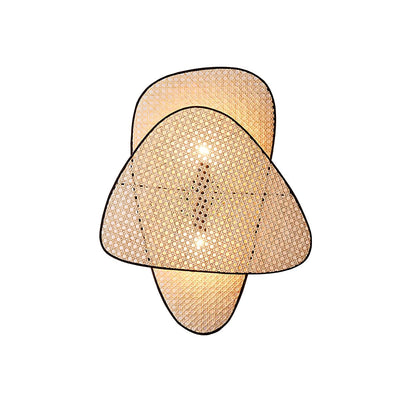 Screen Cannage Wall Sconce | Natural Bamboo & Metal | Set of 2