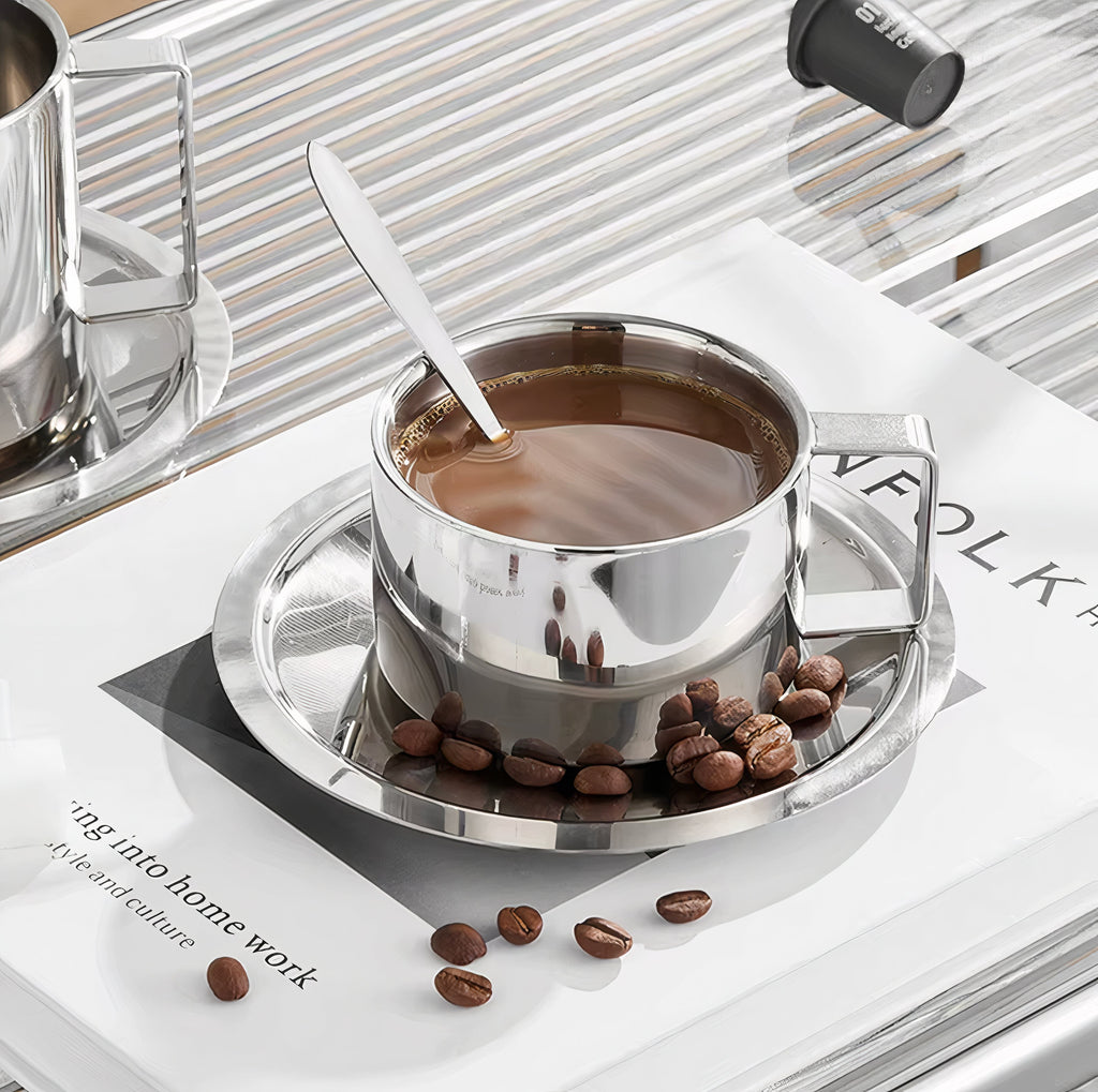 Coffee Cup Set | Stainless Steel | 3pc Set