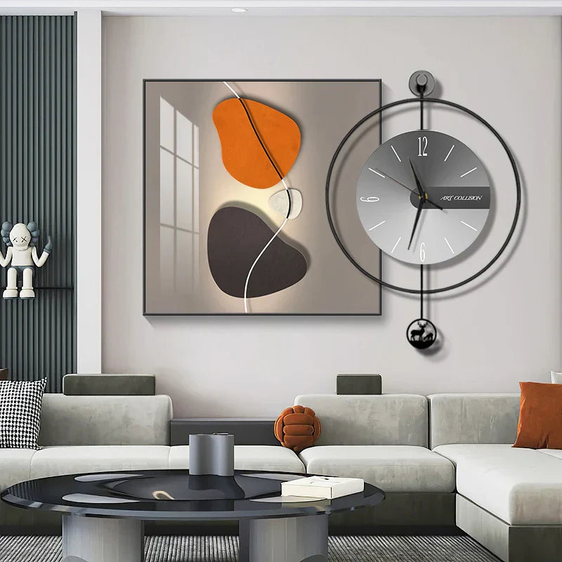 Horloge Murale Moderne | Métal et Verre | 30cm
