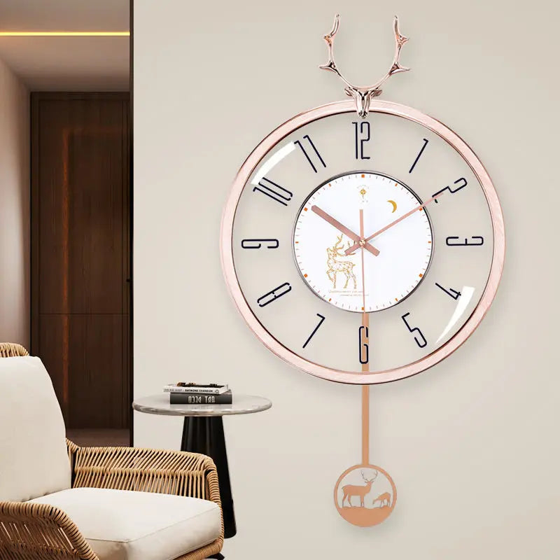 Horloge Murale | Silencieuse | Design Cerf Nordique