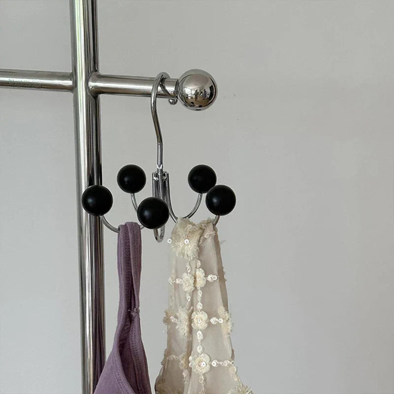 Gancho de Pared con Bola de Madera Giratoria para Decoración Elegante