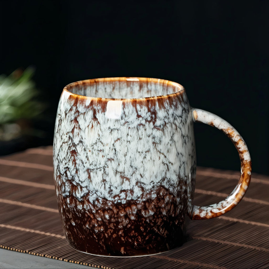 Ceramic Coffee Cups | Handcrafted Marble Design | Set of 4