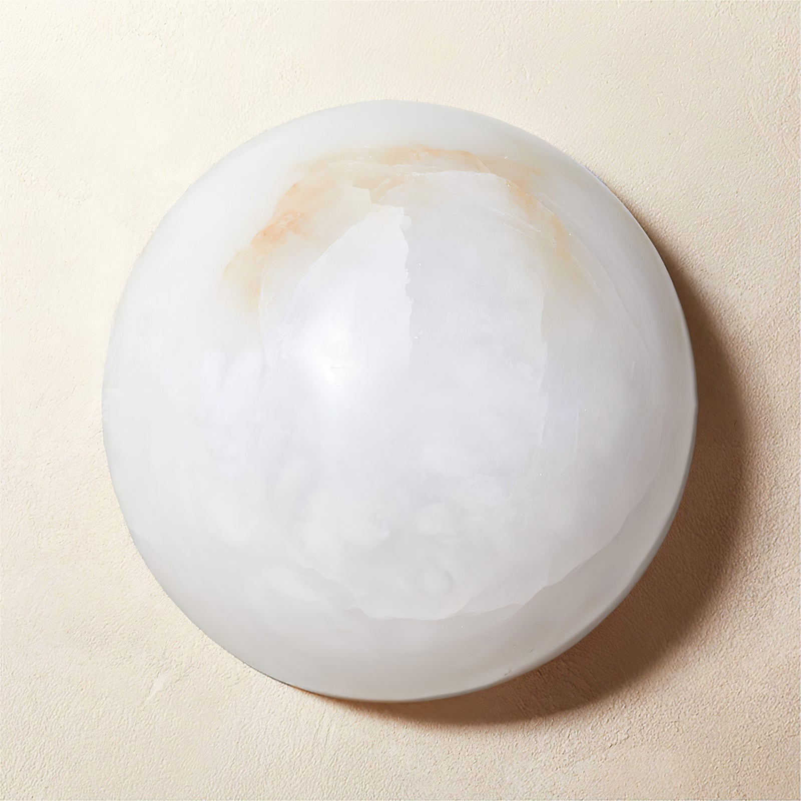 Alabaster Wall Lamp | Semicircular Design | White Finish
