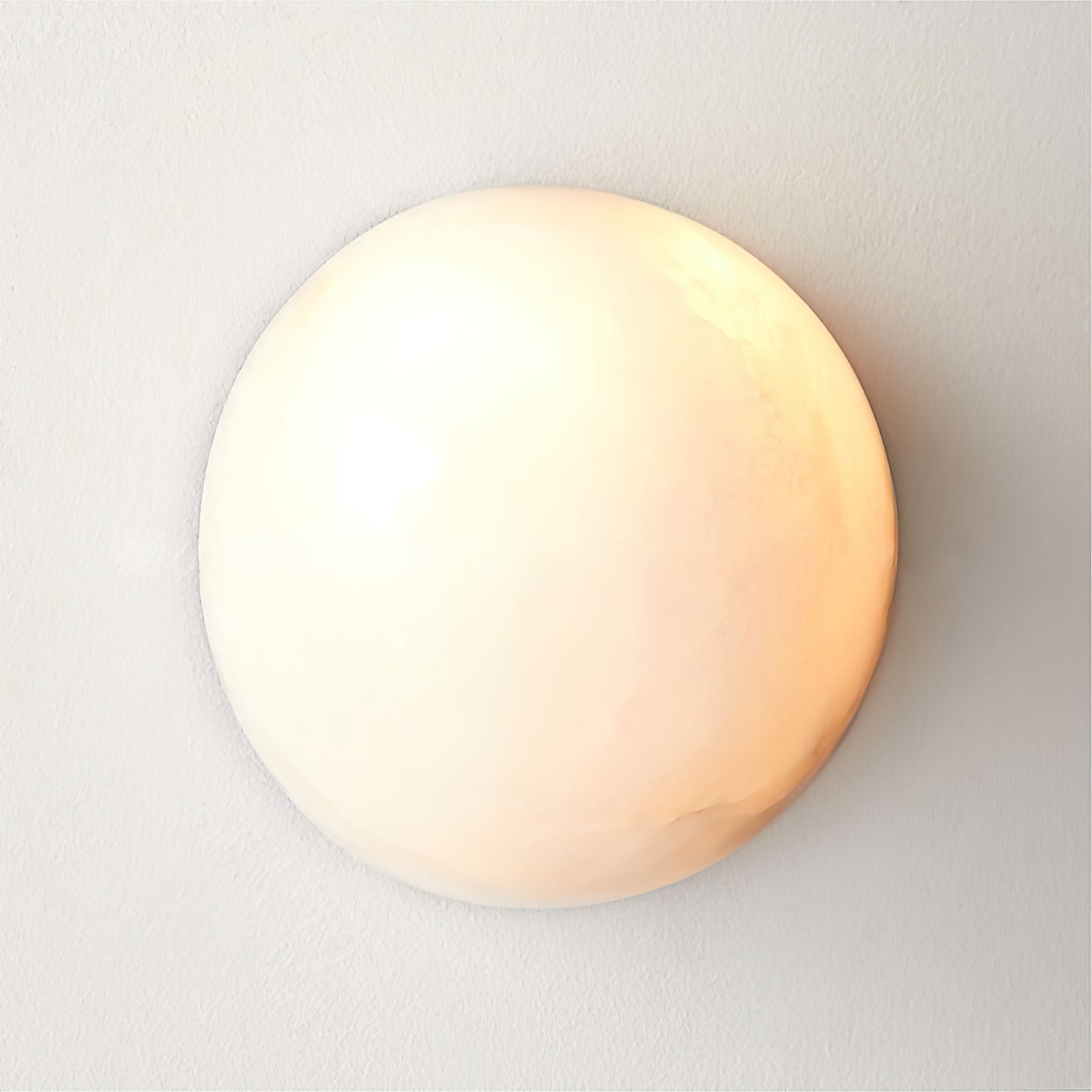Alabaster Wall Lamp | Semicircular Design | White Finish