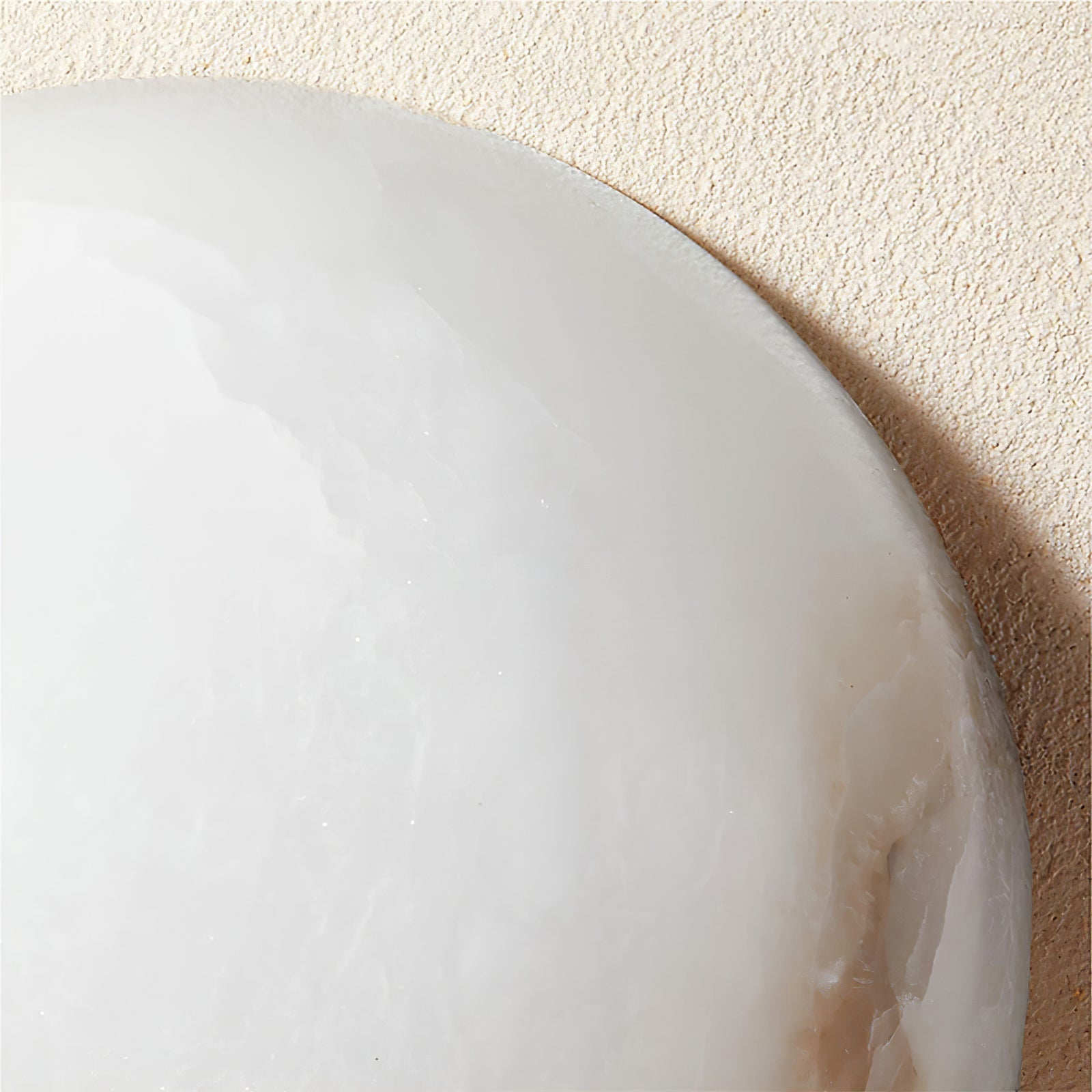 Alabaster Wall Lamp | Semicircular Design | White Finish