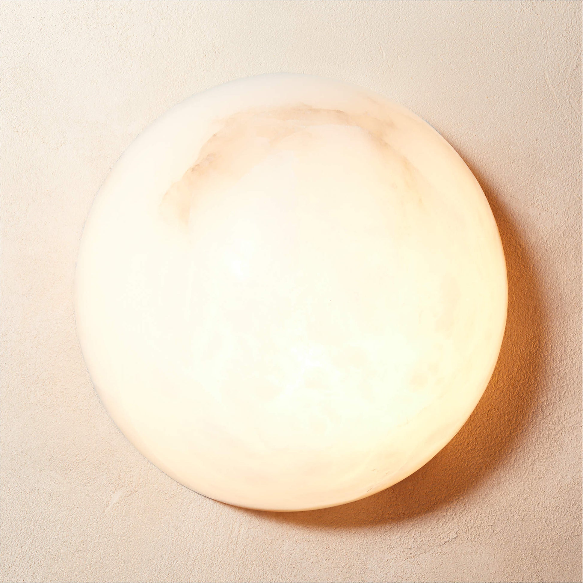 Alabaster Wall Lamp | Semicircular Design | White Finish