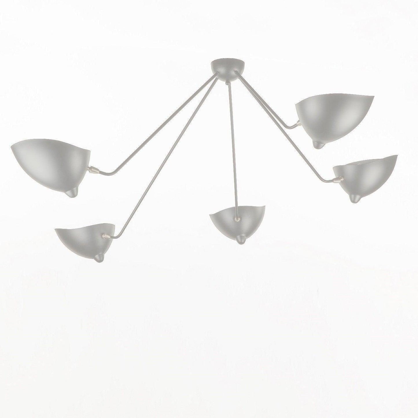 Serge Mouille Three-Arm Ceiling Lamp | Lacquered Aluminum & Steel | White or Black