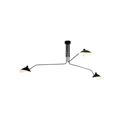 Serge Mouille Ceiling Light | Lacquered Aluminum & Steel | 3-Head Design White/Black