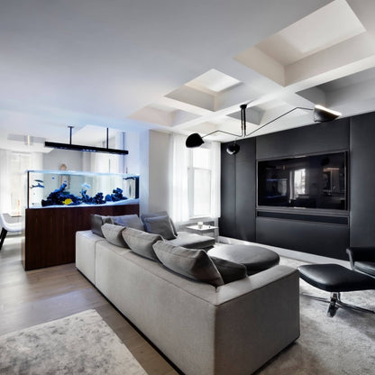 Serge Mouille Ceiling Light | Lacquered Aluminum & Steel | 3-Head Design White/Black