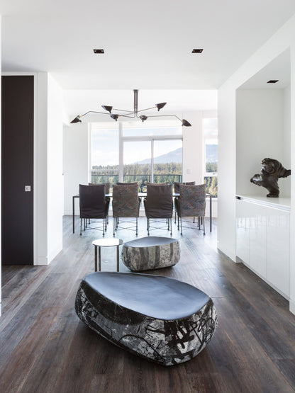 Serge Mouille Ceiling Light | Lacquered Aluminum & Steel | 3-Head Design White/Black