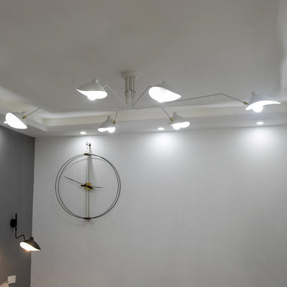 Serge Mouille Ceiling Light | Lacquered Aluminum & Steel | 3-Head Design White/Black