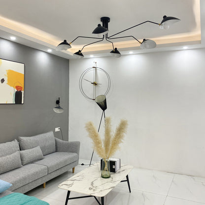 Serge Mouille Ceiling Light | Lacquered Aluminum & Steel | 3-Head Design White/Black