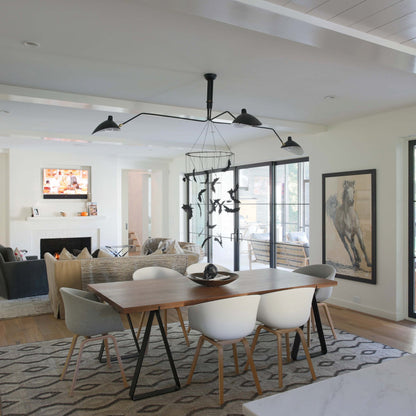 Serge Mouille Ceiling Light | Lacquered Aluminum & Steel | 3-Head Design White/Black