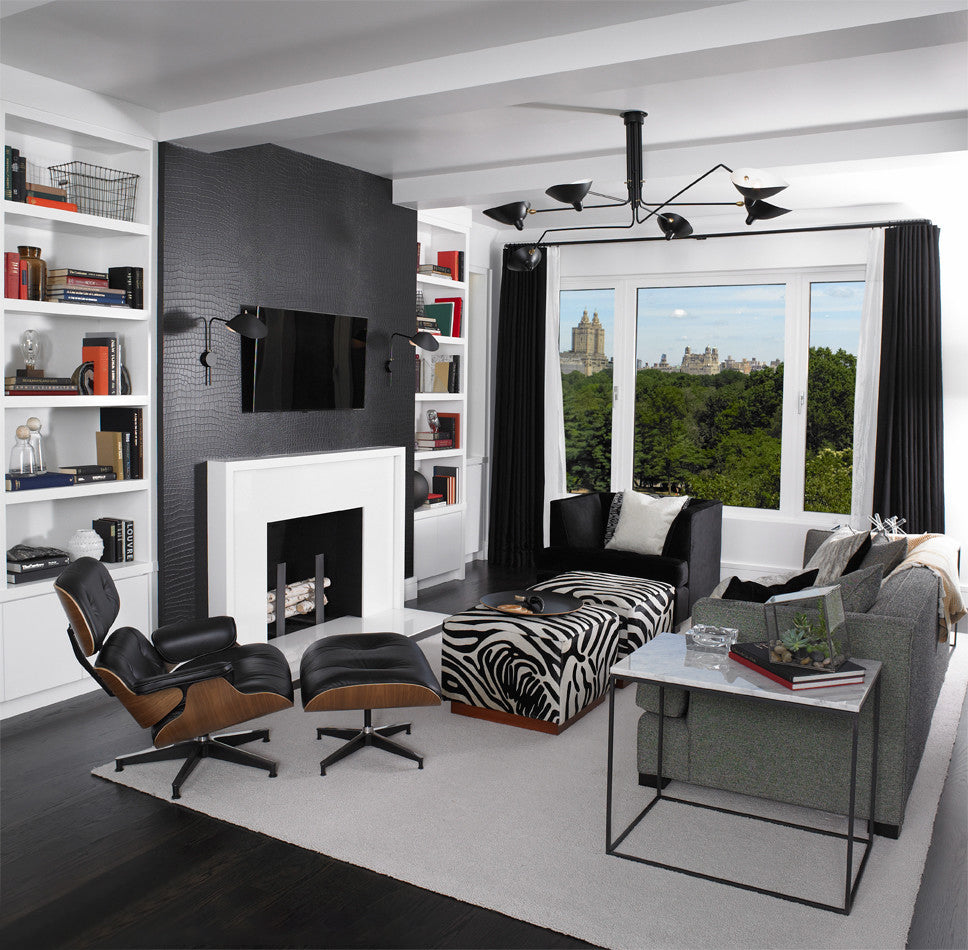Serge Mouille Ceiling Light | Lacquered Aluminum & Steel | 3-Head Design White/Black