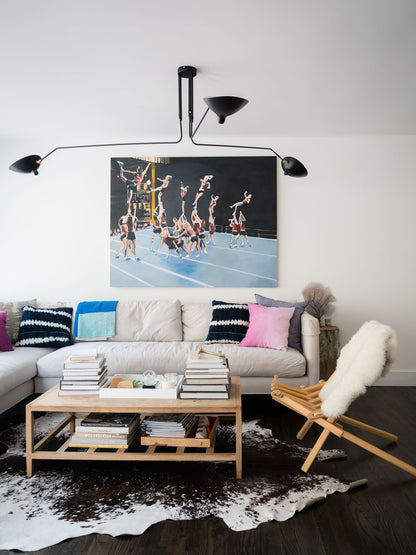 Serge Mouille Ceiling Light | Lacquered Aluminum & Steel | 3-Head Design White/Black