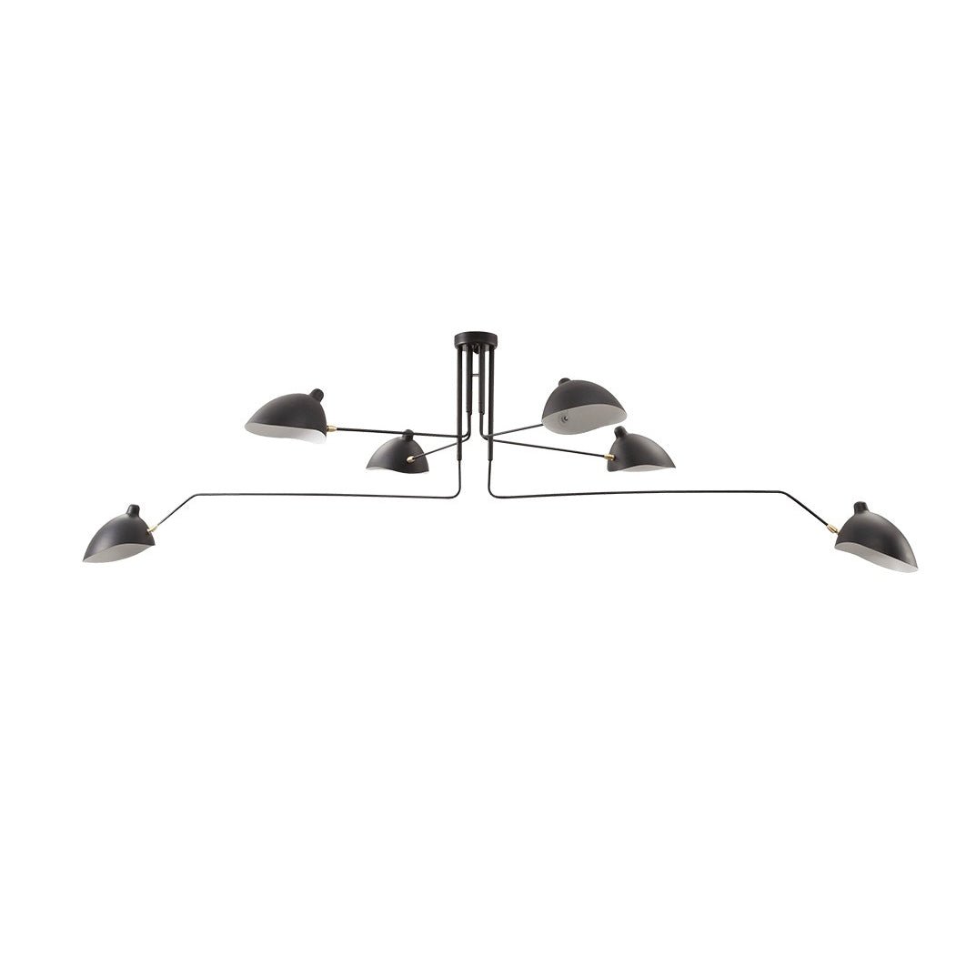 Serge Mouille Ceiling Light | Lacquered Aluminum & Steel | 3-Head Design White/Black