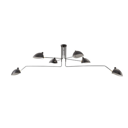 Serge Mouille Ceiling Light | Lacquered Aluminum & Steel | 3-Head Design White/Black