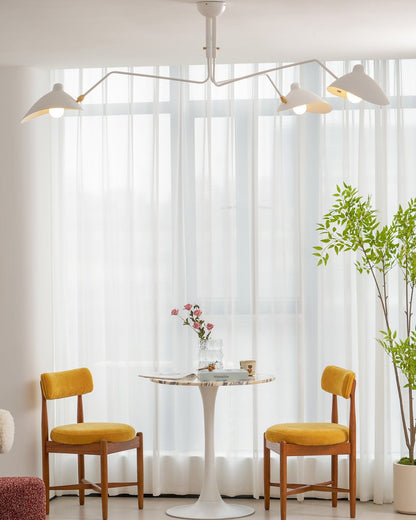 Serge Mouille Ceiling Light | Lacquered Aluminum & Steel | 3-Head Design White/Black