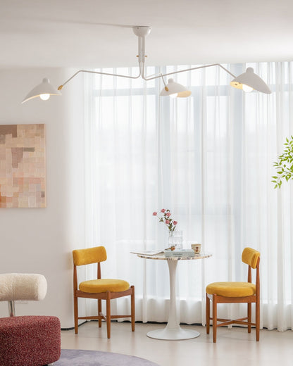 Serge Mouille Ceiling Light | Lacquered Aluminum & Steel | 3-Head Design White/Black