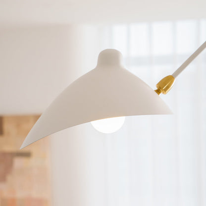 Serge Mouille Ceiling Light | Lacquered Aluminum & Steel | 3-Head Design White/Black