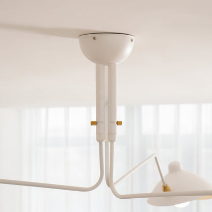 Serge Mouille Ceiling Light | Lacquered Aluminum & Steel | 3-Head Design White/Black
