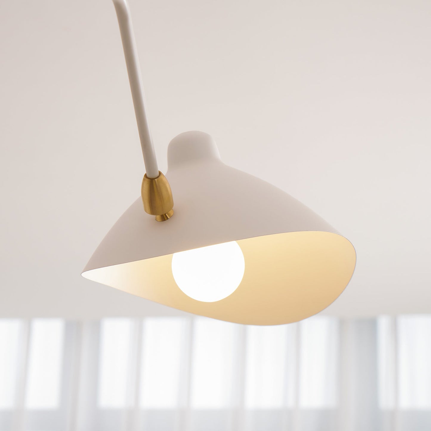 Serge Mouille Ceiling Light | Lacquered Aluminum & Steel | 3-Head Design White/Black