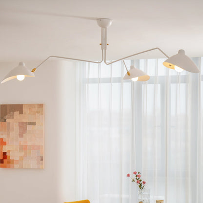 Serge Mouille Ceiling Light | Lacquered Aluminum & Steel | 3-Head Design White/Black
