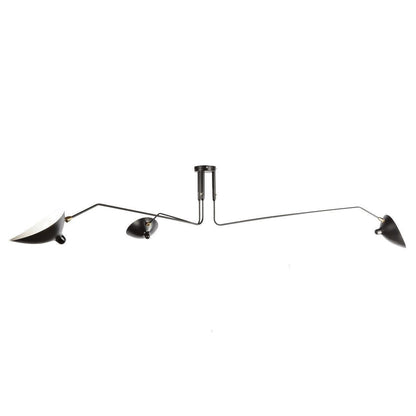 Serge Mouille Ceiling Light | Lacquered Aluminum & Steel | 3-Head Design White/Black