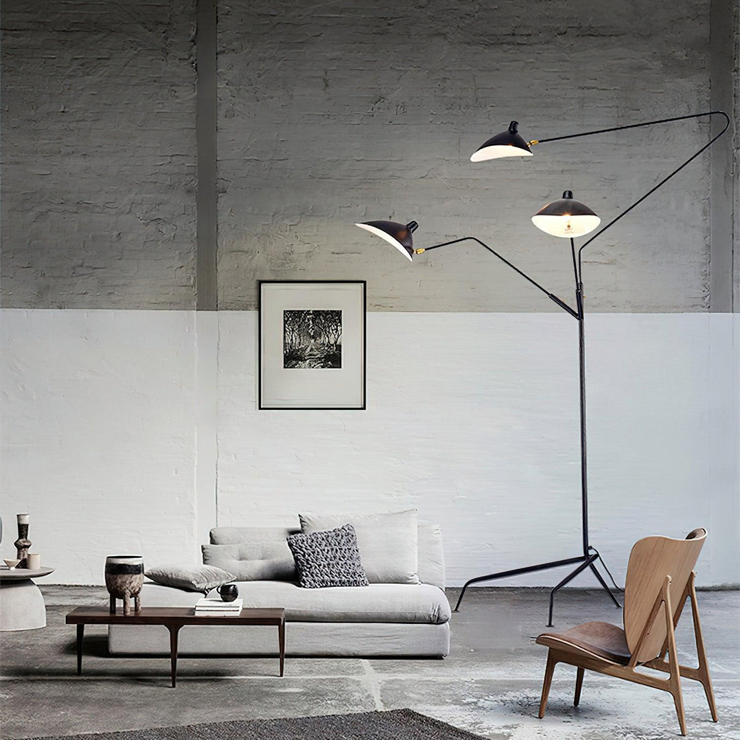 Serge Mouille Floor Lamp | Metal & Aluminum | White or Black