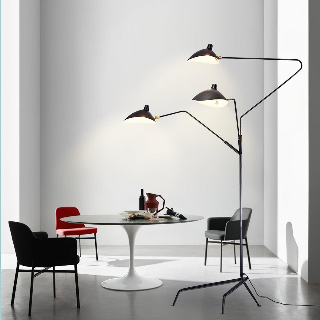Serge Mouille Floor Lamp | Metal & Aluminum | White or Black
