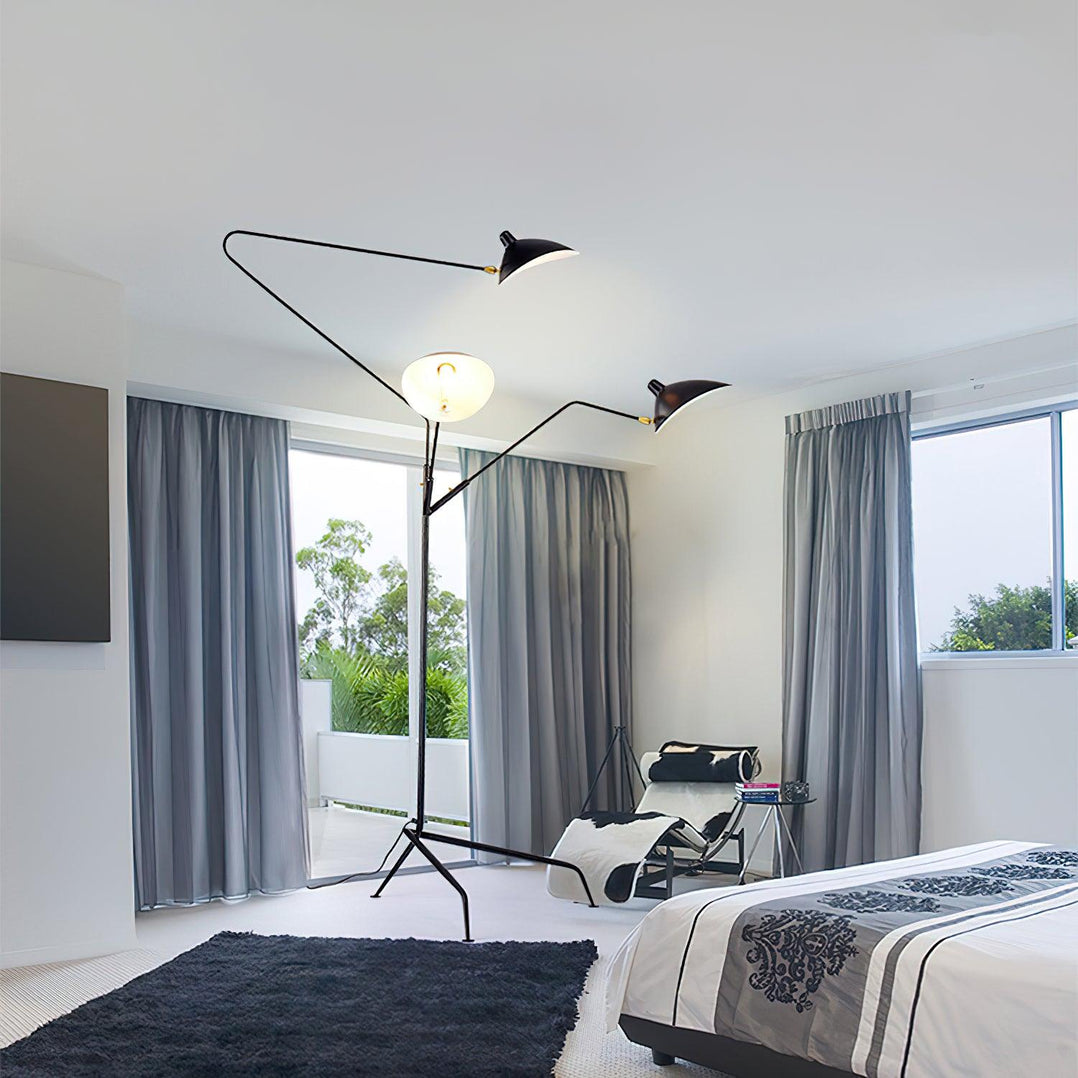 Serge Mouille Floor Lamp | Metal & Aluminum | White or Black