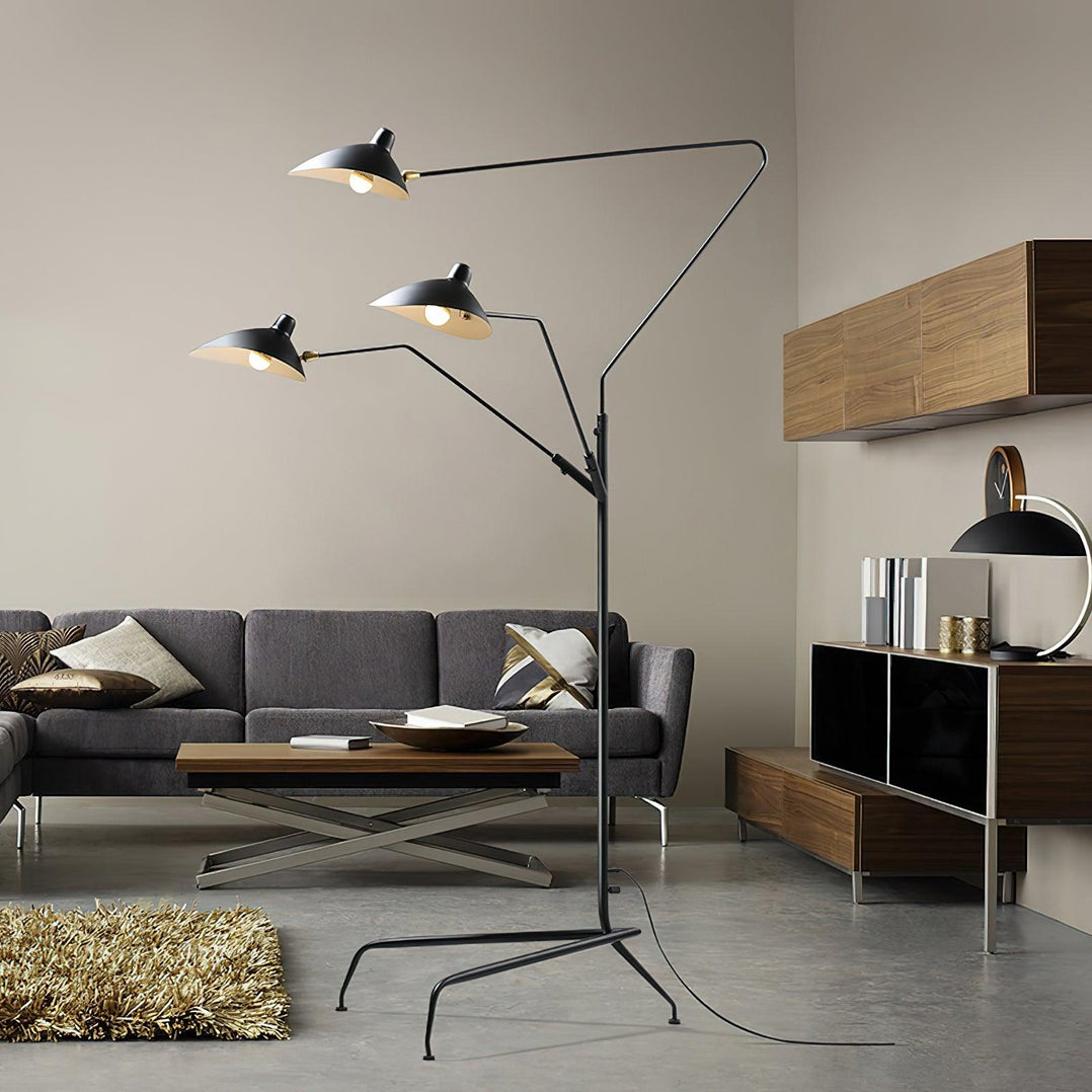 Serge Mouille Floor Lamp | Metal & Aluminum | White or Black