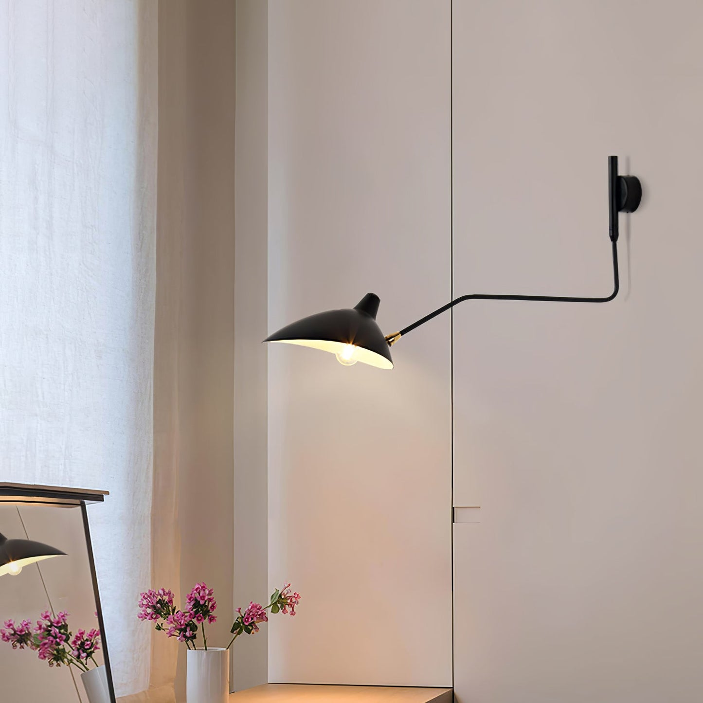 Serge Mouille Wall Sconce | Metal & Aluminum | Black | Set of 2