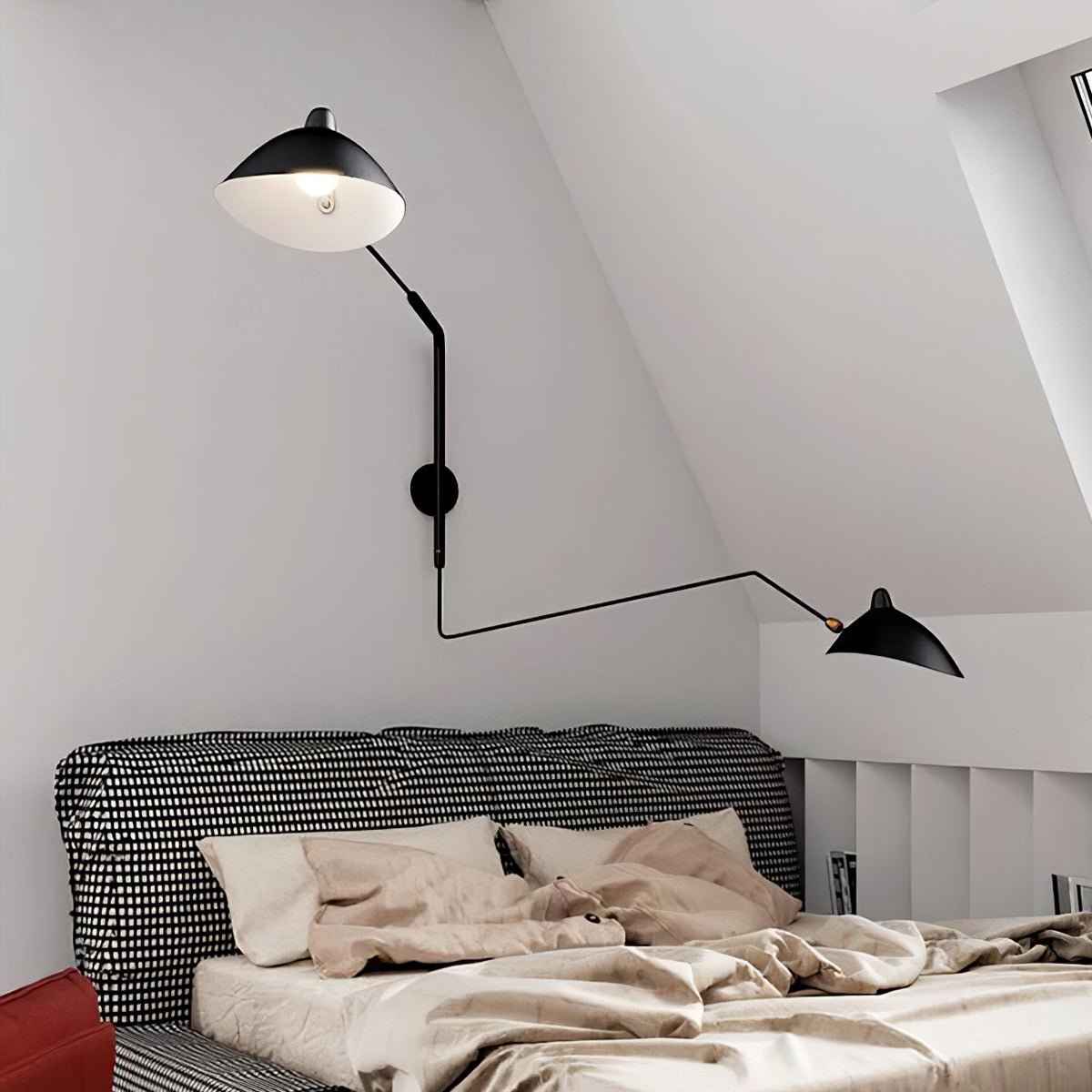 Serge Mouille Wall Sconce | Metal & Aluminum | Black | Set of 2