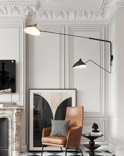 Serge Mouille Wall Sconce | Metal & Aluminum | Black | Set of 2