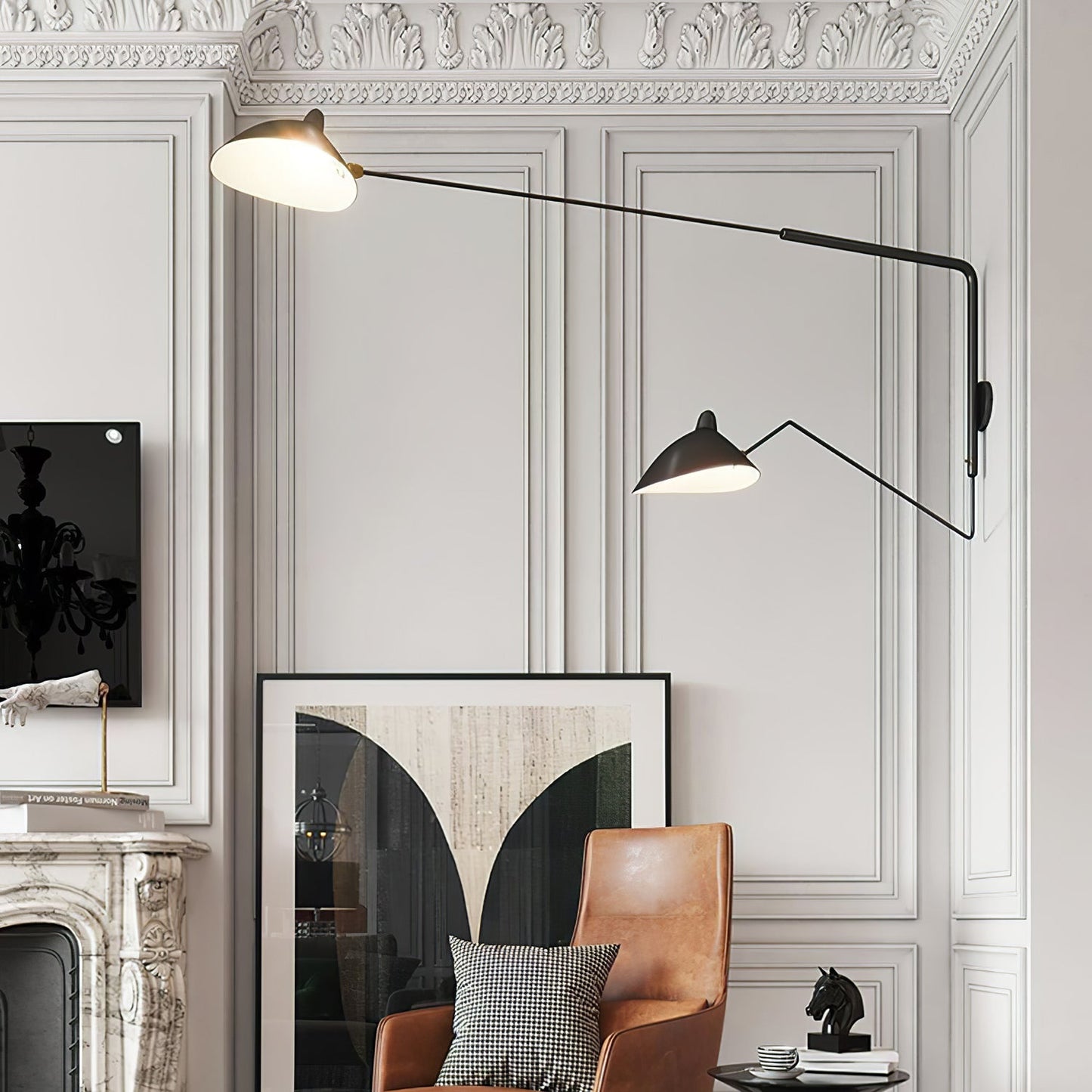 Serge Mouille Wall Sconce | Metal & Aluminum | Black | Set of 2